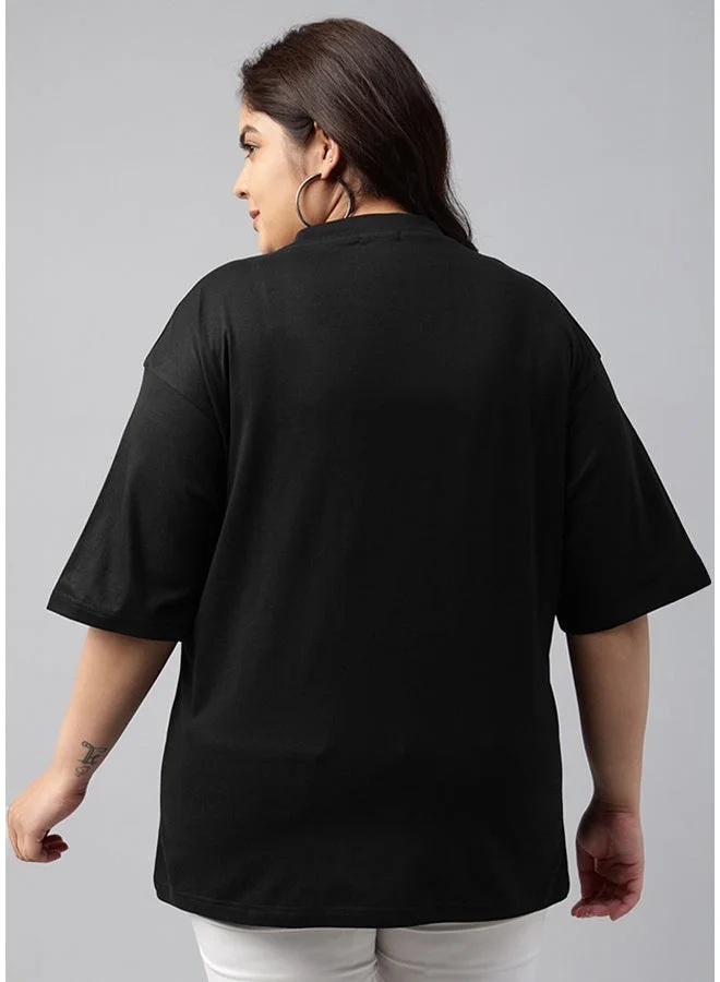 Juneberry Juneberry Pure Cotton Over-size  ROYALBLUE T-Shirt For Women